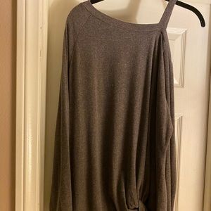 Off the shoulder light sweater